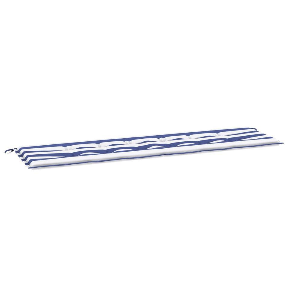 vidaXL – Tuinbankkussen 180x50x4 cm – oxford stof – Blauw en wit