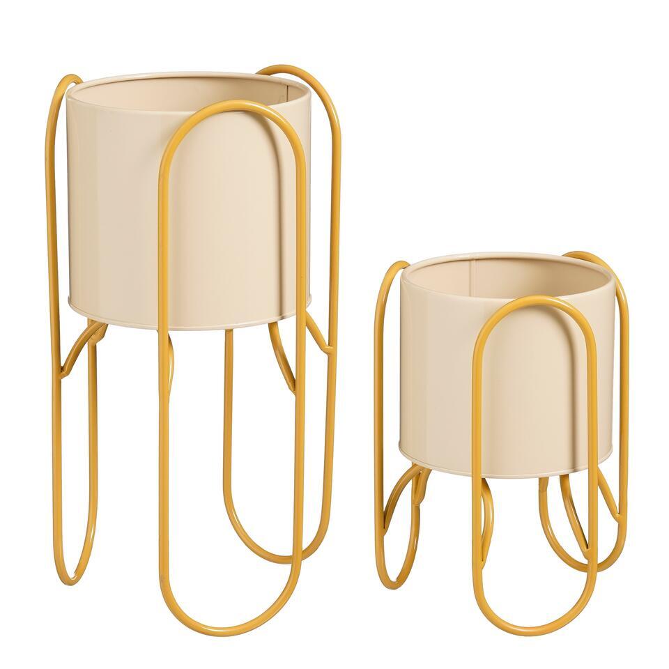 Mica Decorations Donau Bloempot – Set van 2 – Geel