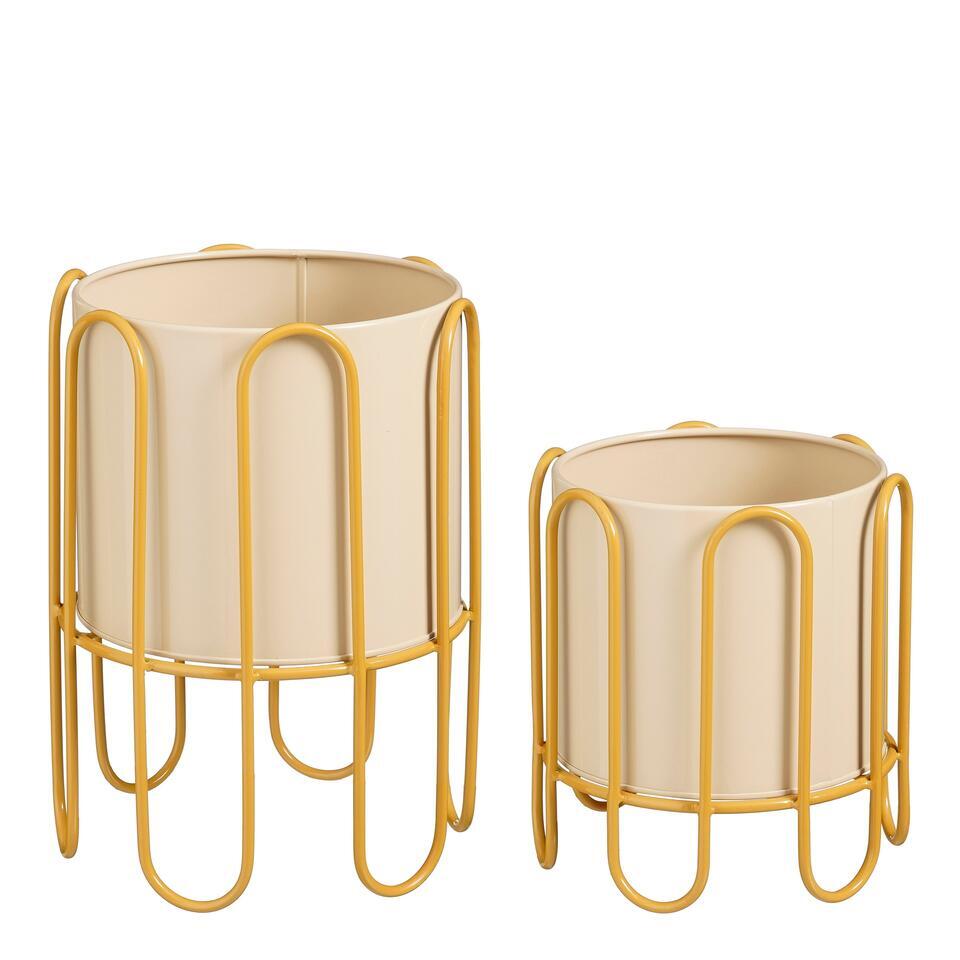 Mica Decorations Dione Bloempot – Set van 2 – Bruin
