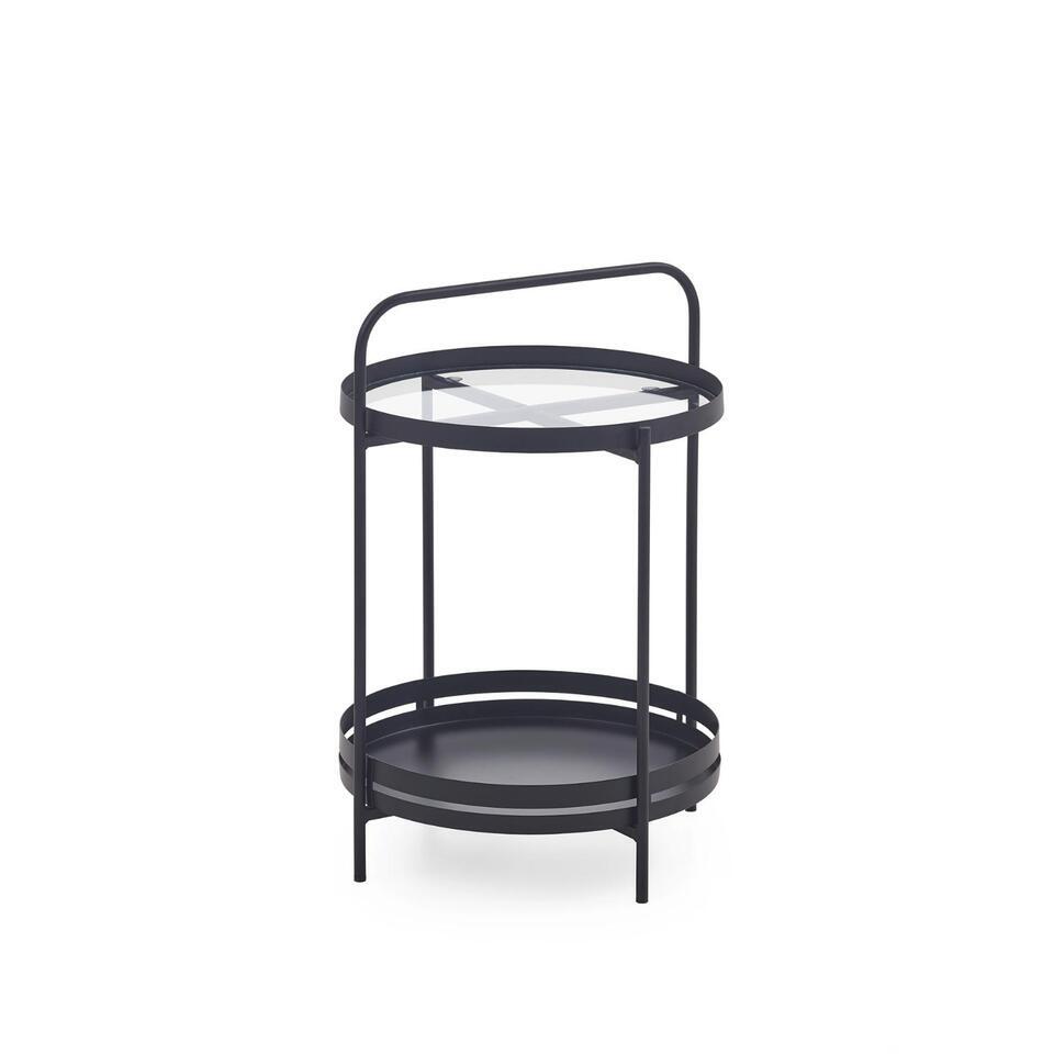 Hioshop Karin salontafel bijzettafel 1 plank zwart