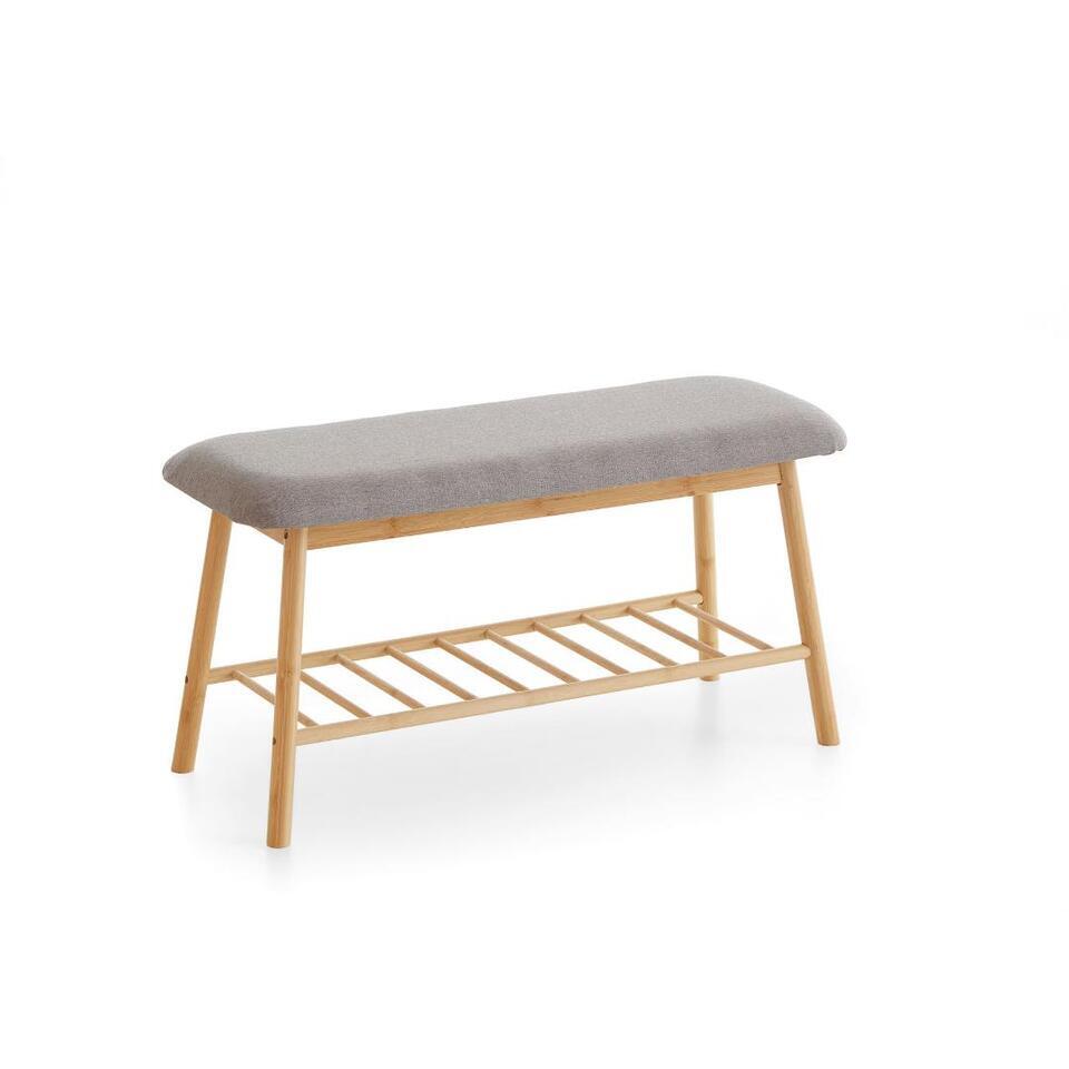 Hioshop Karin bank 1 plank grijs- bamboe