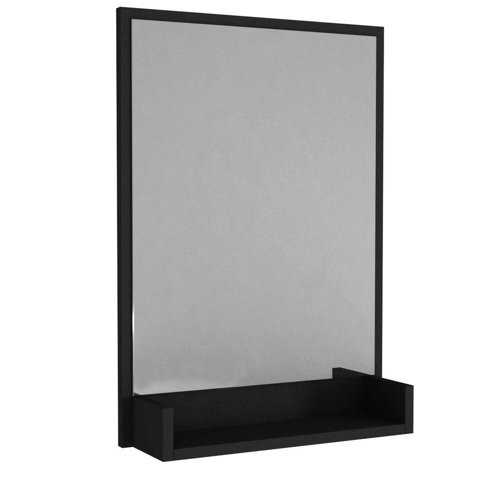 Spiegel Costa – 60x47x173cm – met legplank – zwart