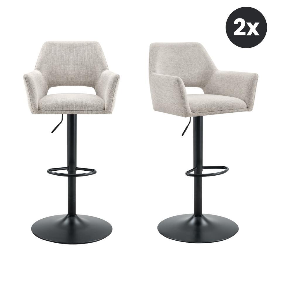 2x Barkruk Tess Draaibaar – Linnen Beige