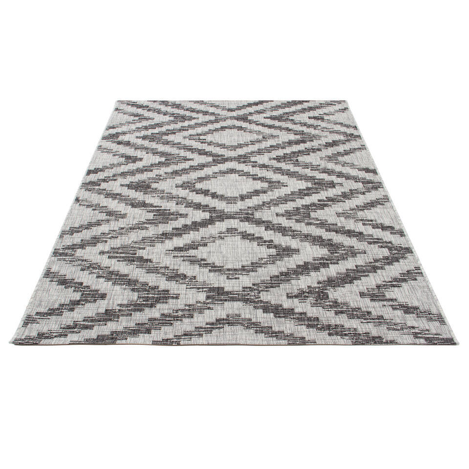 Vloerkleed Ethno 2 Grey 160x230cm voor binnen en buiten