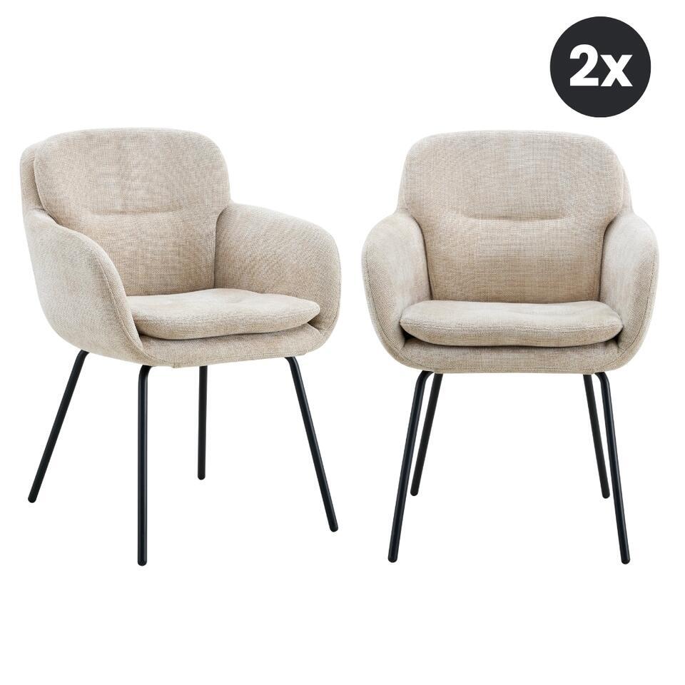 2x Eetkamerstoel Livia – Naturel