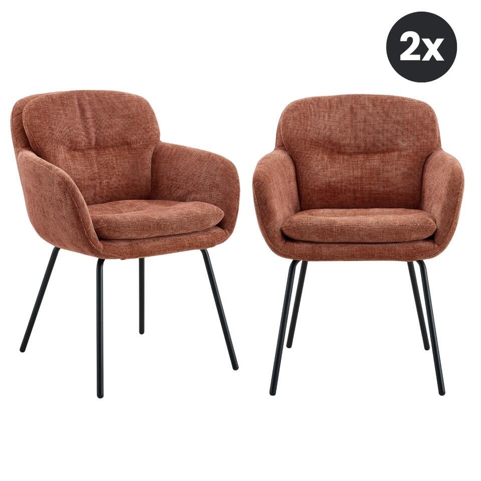 2x Eetkamerstoel Livia – Roest (Rood)