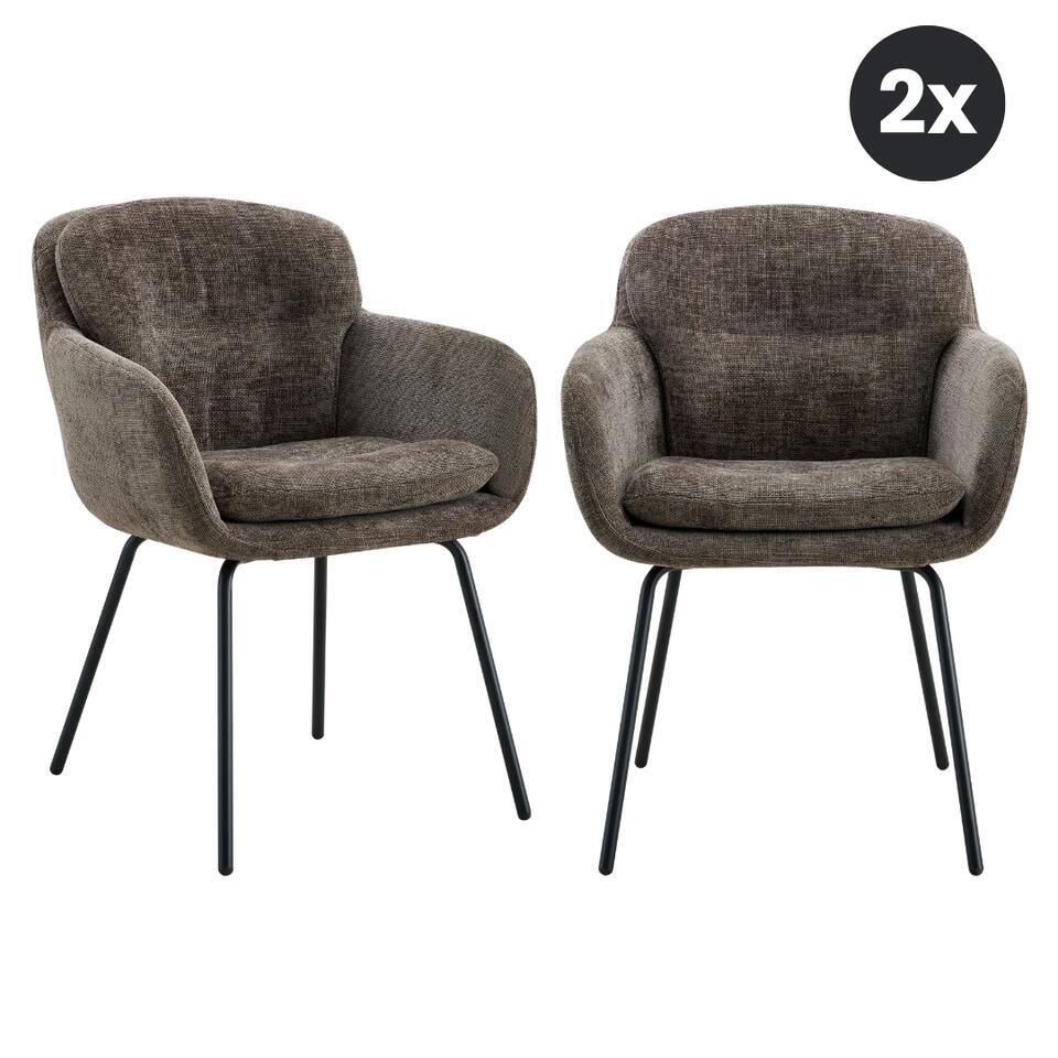 2x Eetkamerstoel Livia – Donkerbruin
