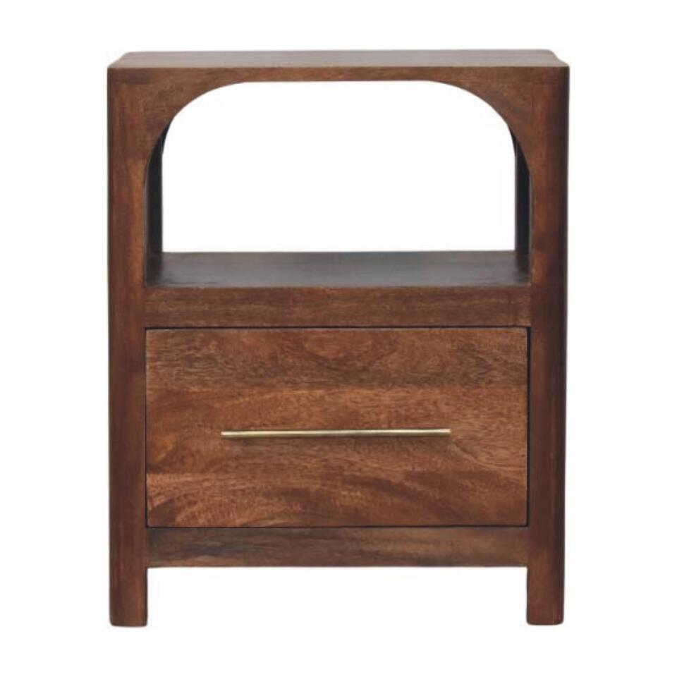 Artisan Furniture Massief Mangohouten Arc-Line nachtkastje