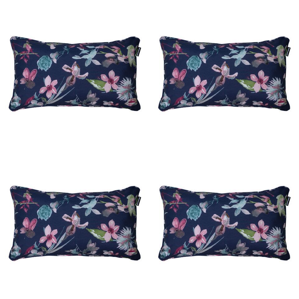 Madison – Sierkussen Cato – Blauw – 30x50x10cm – Set van 4