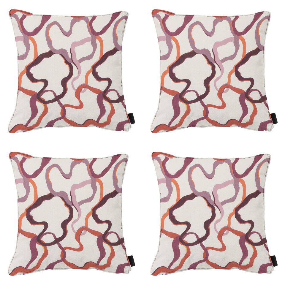 Madison – Sierkussen Blaze – Multikleur – 50x50x10cm – Set van 4