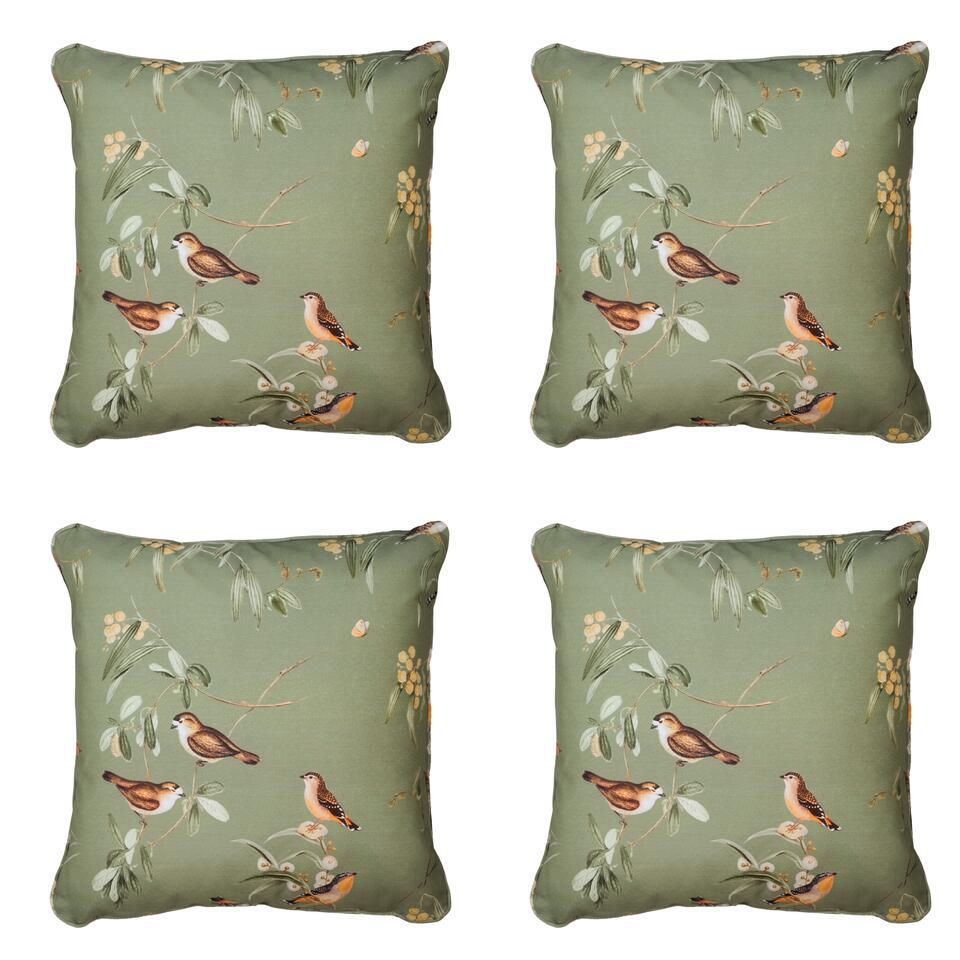 Madison – Sierkussen Aria – Groen – 50x50x10cm – Set van 4