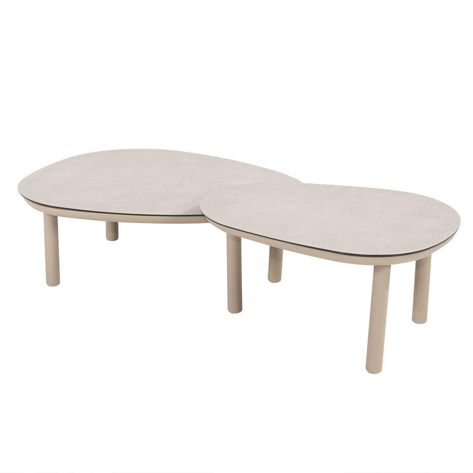 4 Seasons Monroe loungetafels Ø65xH32 cm en Ø80xH27 cm – latte