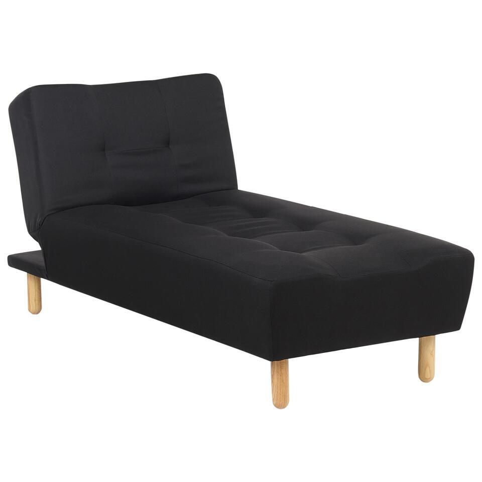 ALSTEN – Chaise longue – Zwart – Symmetrisch – Polyester