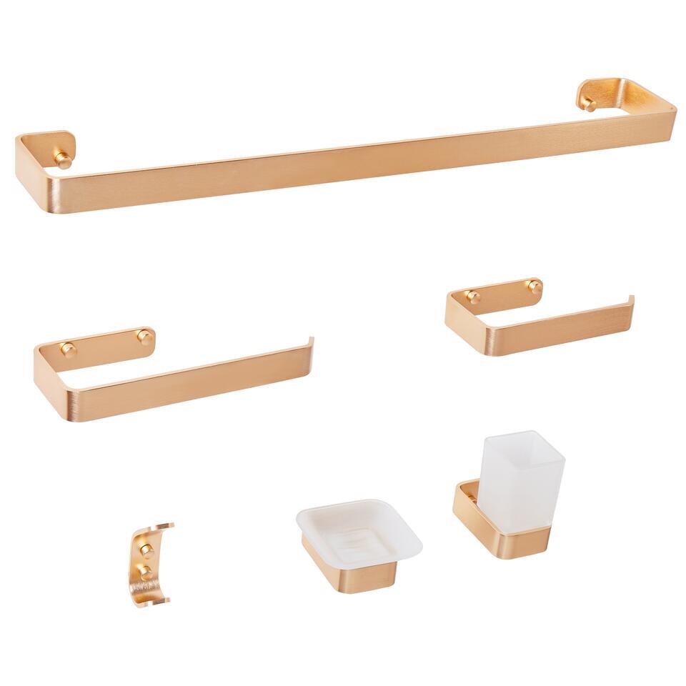 ZORRITOS – 6-delige badkamer hardware set – Goud – Aluminium