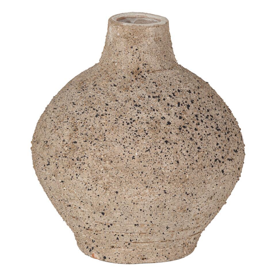 WOOOD Sive Decoratie Vaas – Klei – Zand – 25x22x22