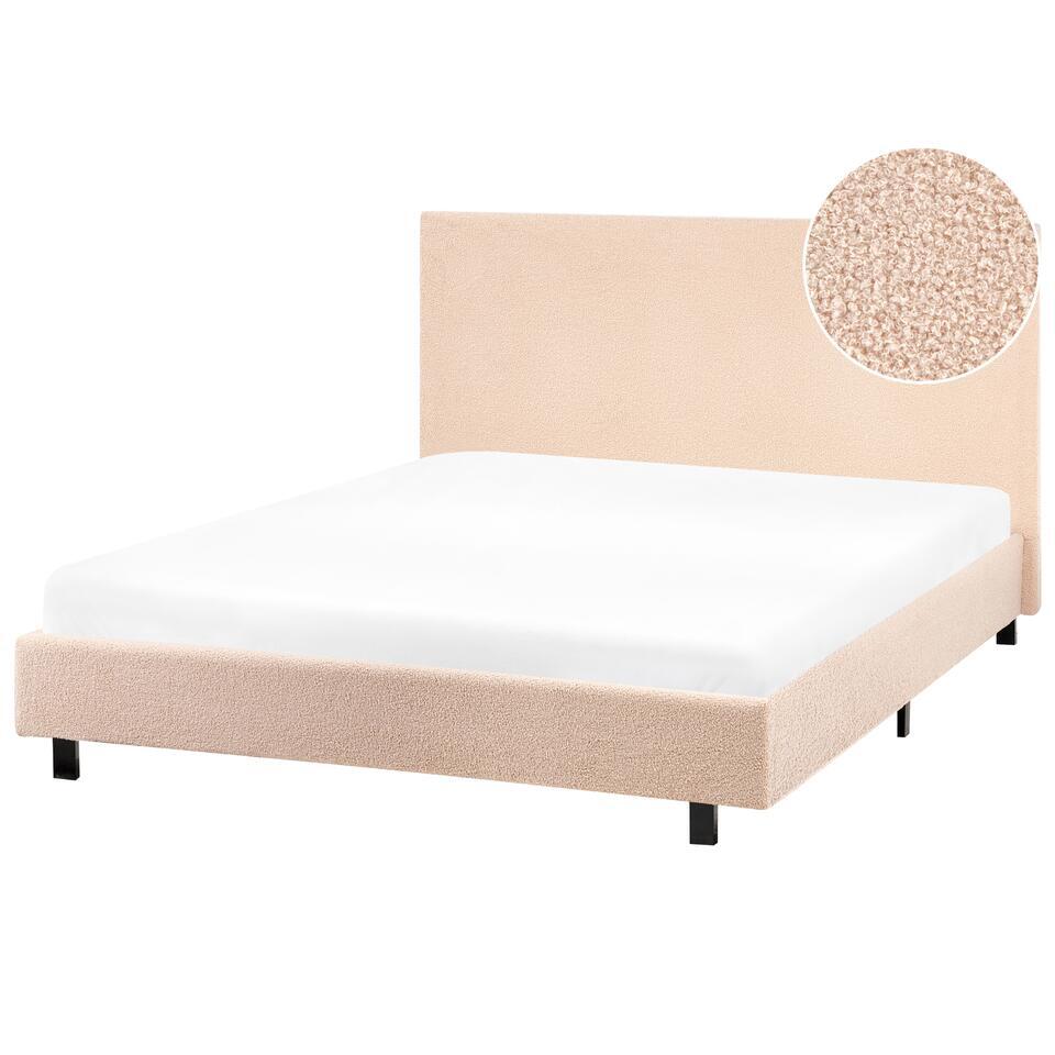 ALBI – Tweepersoonsbed – Beige – 120 x 200 cm – Bouclé