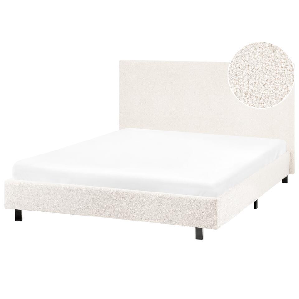 ALBI – Tweepersoonsbed – Gebroken wit – 120 x 200 cm – Bouclé