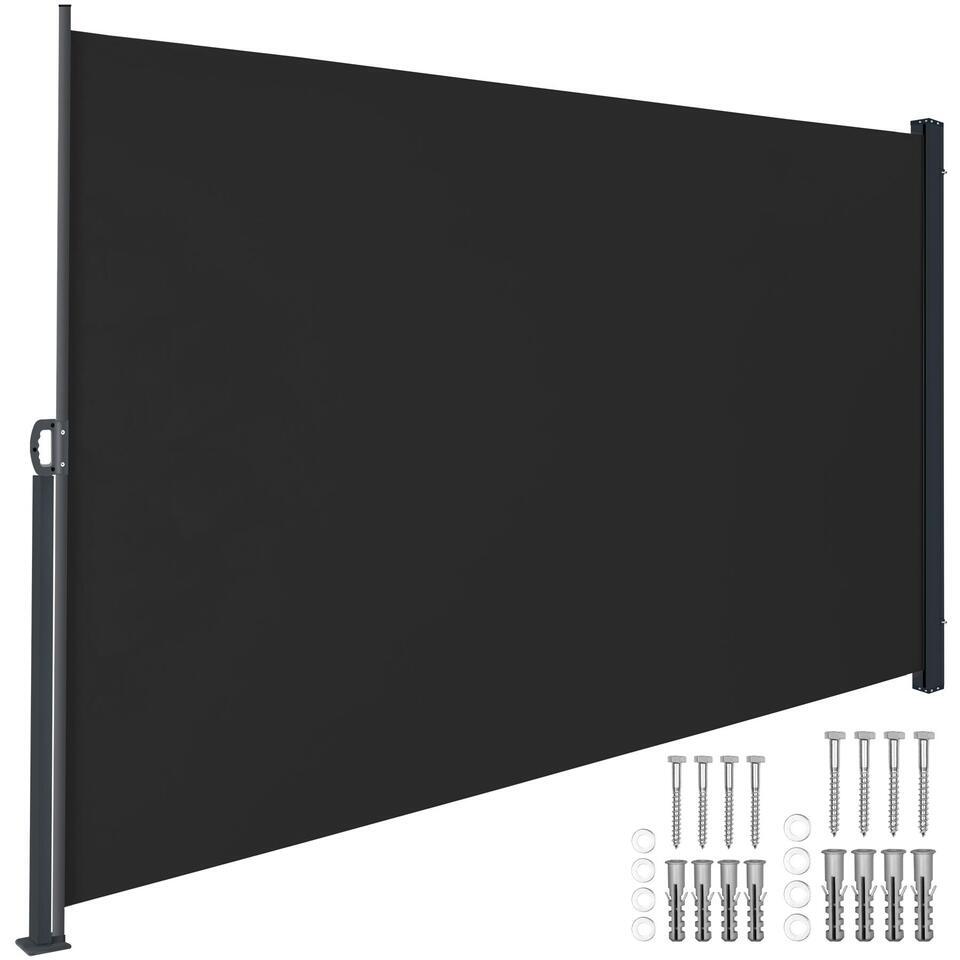 Zijmarkies Zwarte Zonwering Uitvalscherm Slijtvast Polyesterdoek Frame 300x200cm