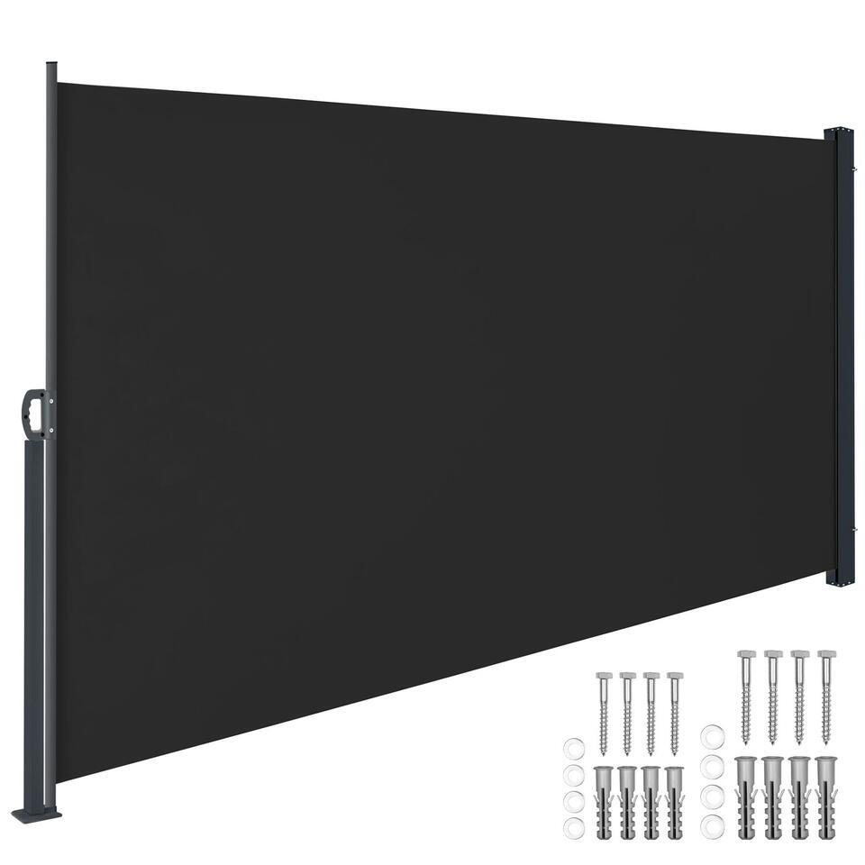 Zijmarkies Uittrekbaar Zonwering Privacybescherming Zwart Windscherm 120×60 cm