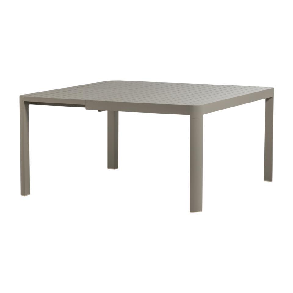 WOOOD Ovara Tuintafel Uitschuifbaar – Aluminium – Zand – 76x150x150