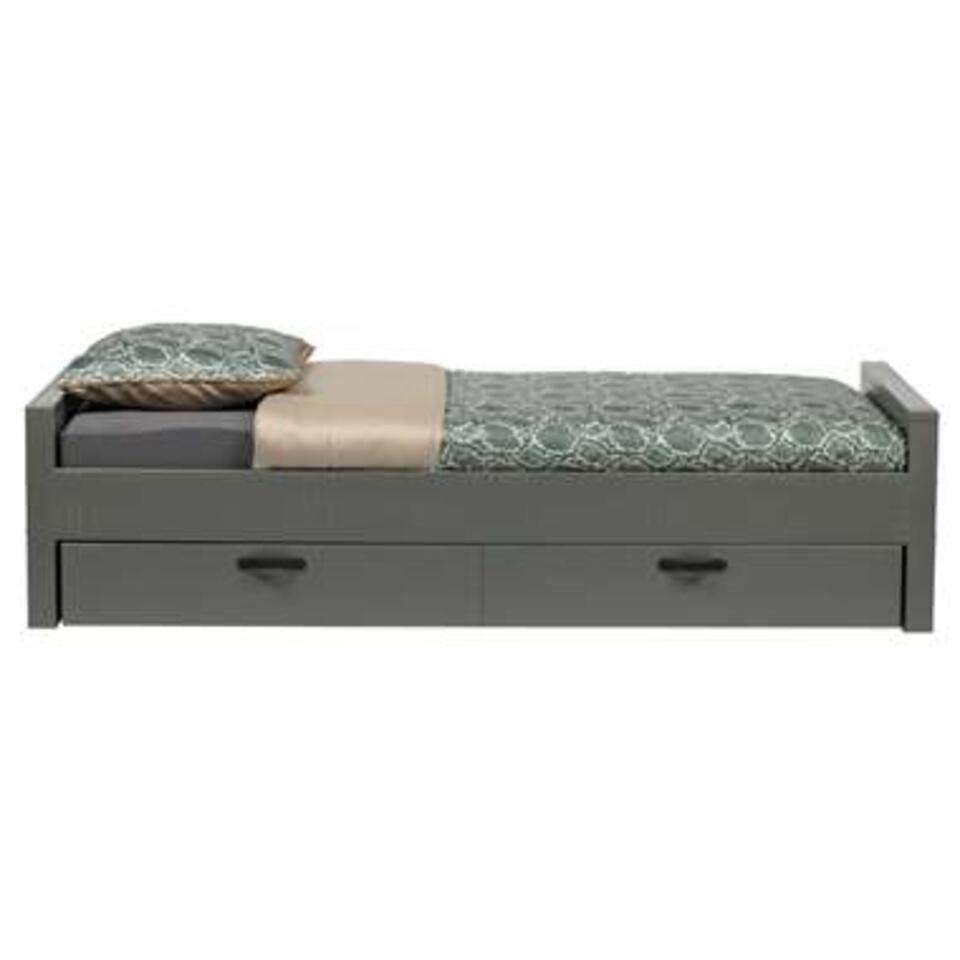 WOOOD Morris Bed Excl Lade – Grenen – Leem – 214x53x95
