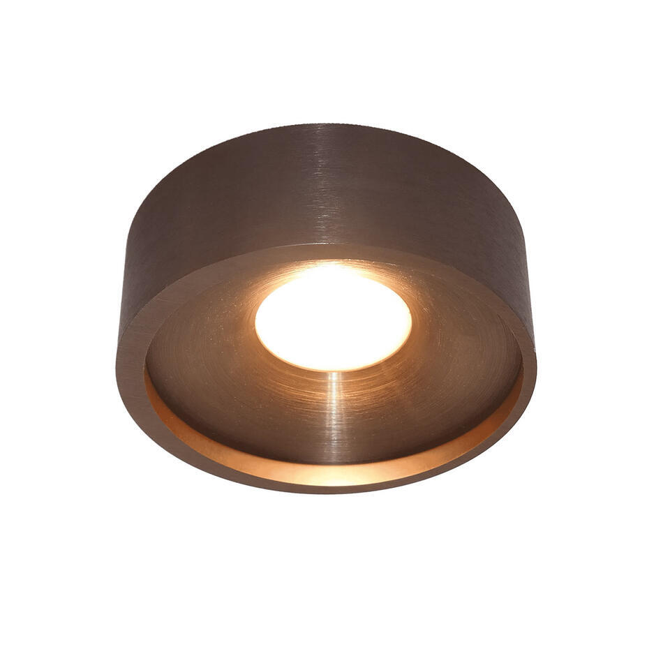 Artdelight Plafondlamp Orlando – mat brons – 14×5 cm