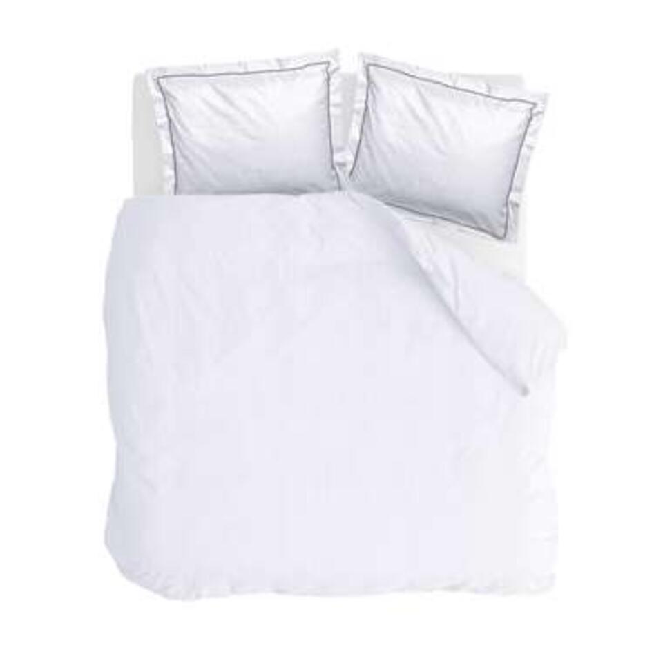 Walra – Dekbedovertrek Subtile Stripes – 240×220 cm – Wit / Antraciet