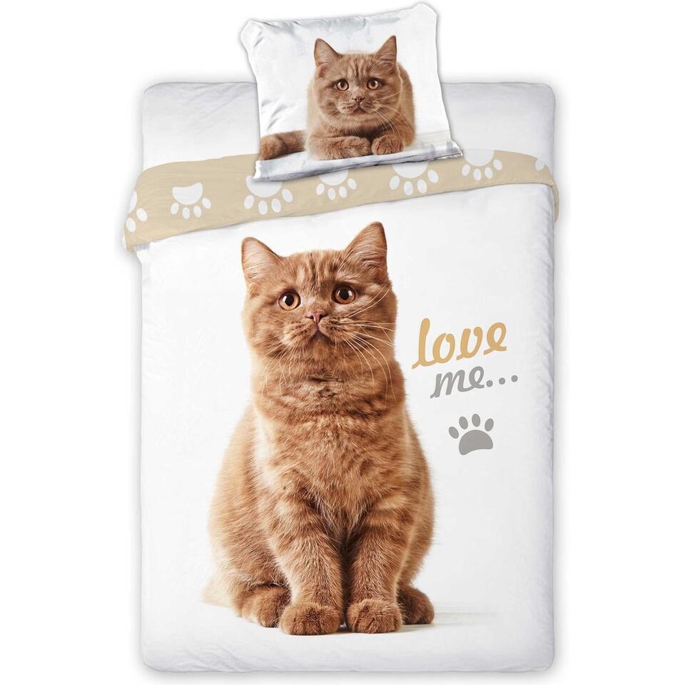 Animal Pictures Dekbedovertrek Love Me – Eenpersoons – 140 x 200 cm – Wit