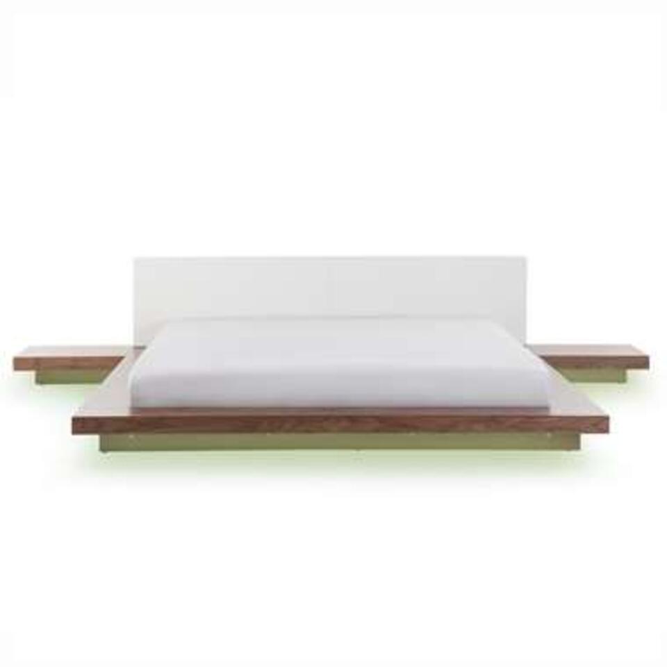 ZEN – Tweepersoonsbed LED – Lichte houtkleur – 180 x 200 cm – MDF