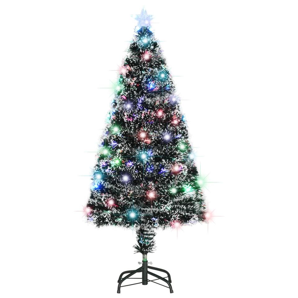 vidaXL kerstboom met standaard/LED 120 cm glasvezel