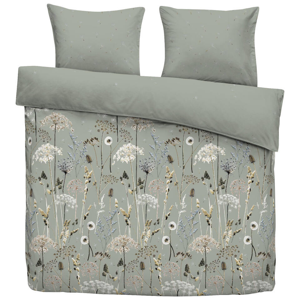 Ariadne at Home dekbedovertrek Wind – groen – 240×200/220 cm
