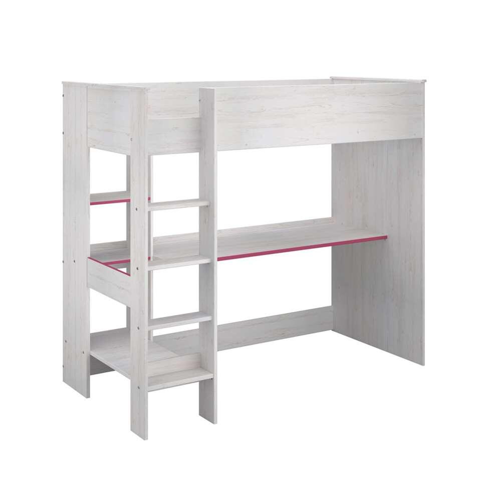 Hoogslaper Smoozy – grenen/wit – 179,8×118,5×205,6 cm